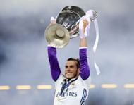 CARDIFF, WALES - JUNE 03:  Gareth Bale of Real Madrid lifts The Champions League trophy after the UEFA Champions League Final between Juventus and Real Madrid at National Stadium of Wales on June 3, 2017 in Cardiff, Wales.  (Photo by Matthias Hangst/Getty Images)